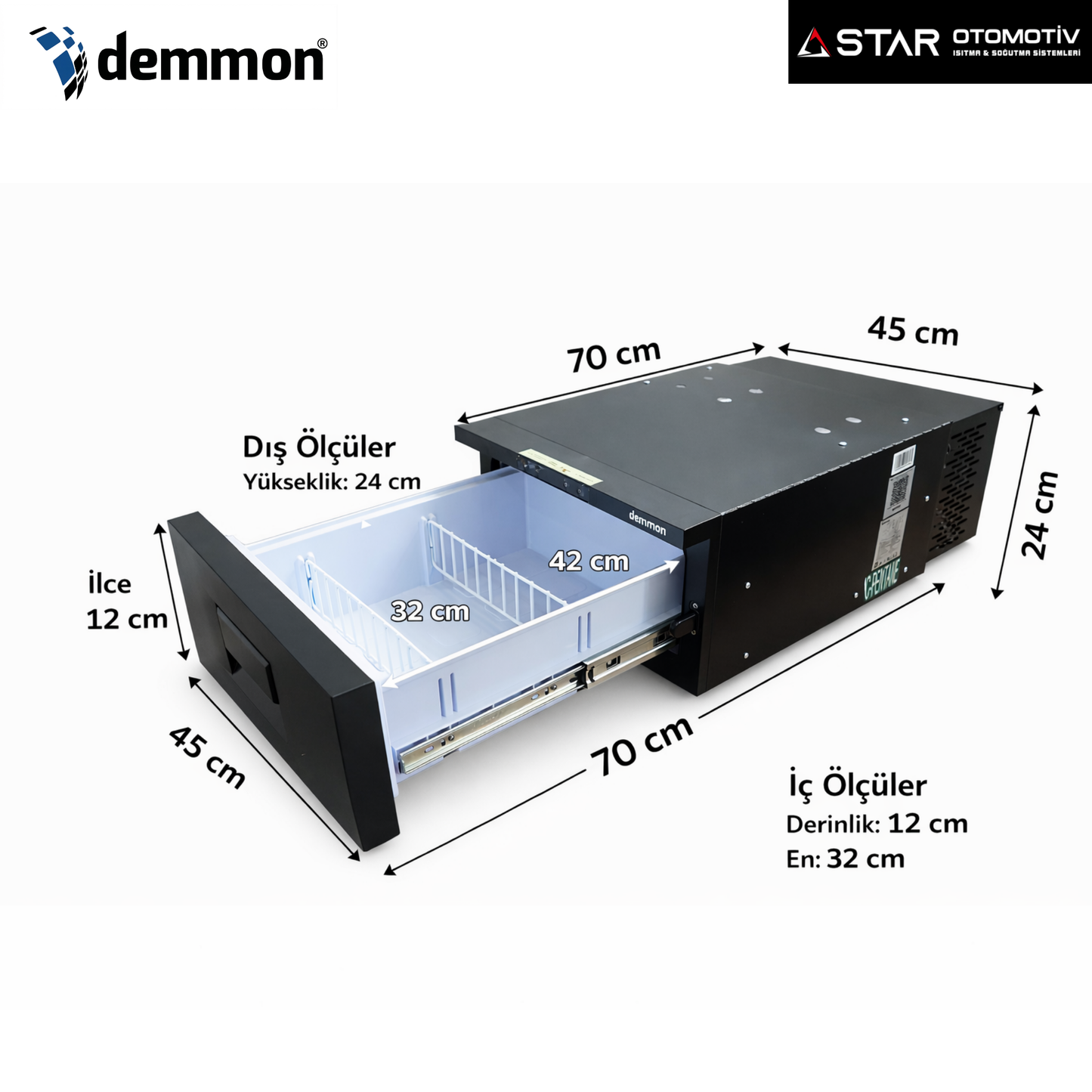 DEMMON E-30S YATAKALTI ARAÇ BUZDOLABI 30L